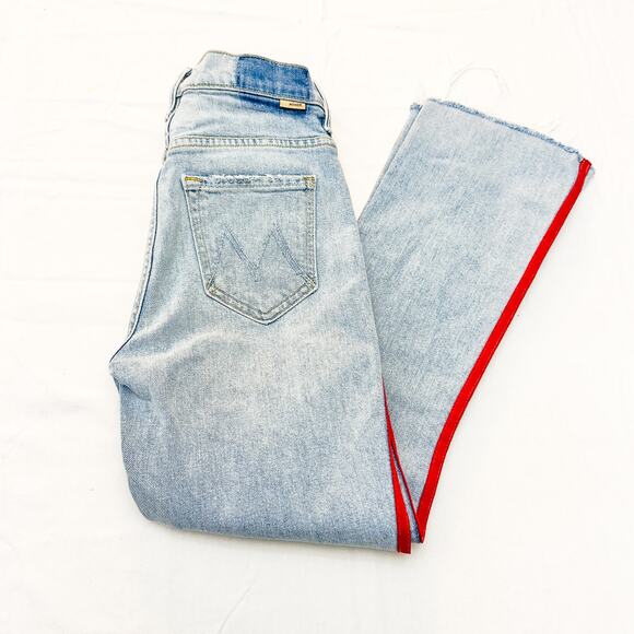 Mother Superior The Insider Crop Step Fray Thanks, Again Racer Denim Jean Sz 24 - Picture 10 of 10